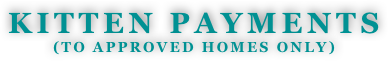 Kitten Payments
(to approved homes only)